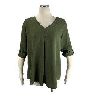 Lee's Closet Medium Blouse Khaki Green
